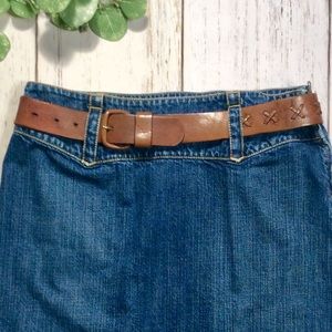 Old Navy Distressed X-Stitch Leather Belt